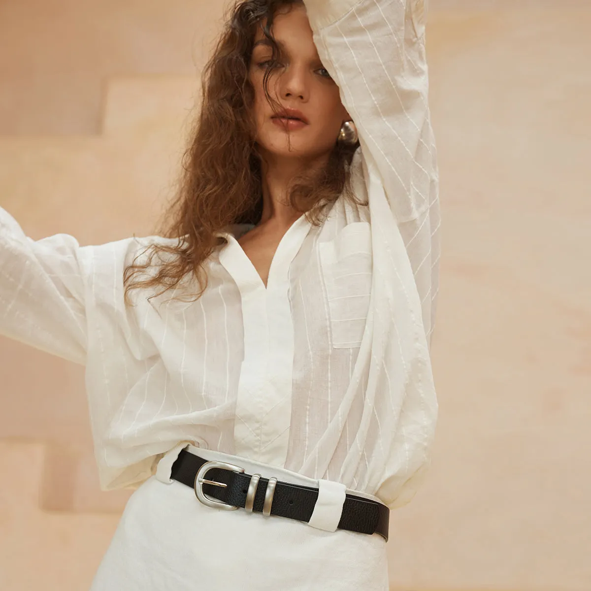 Let It Be Belt - Black/Silver