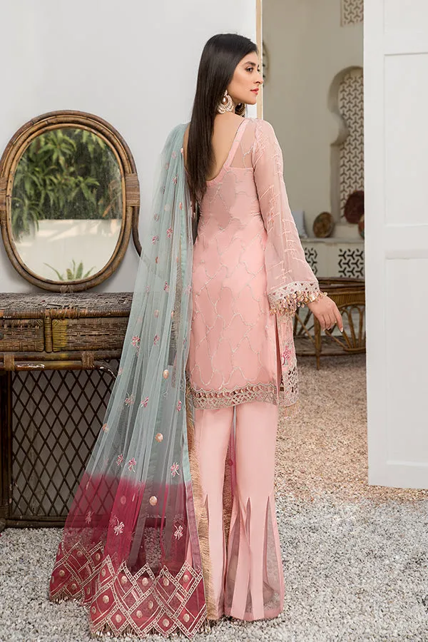 Maryam's Embroidered Luxury Chiffon Collection 2022 Vol-24 – D-30 Misty Rose