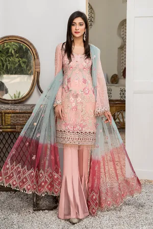 Maryam's Embroidered Luxury Chiffon Collection 2022 Vol-24 – D-30 Misty Rose