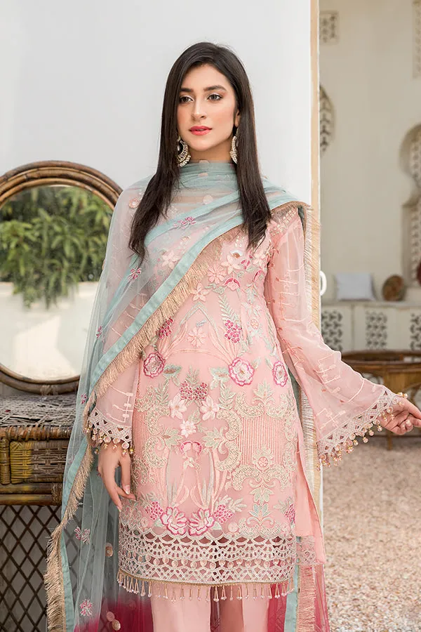 Maryam's Embroidered Luxury Chiffon Collection 2022 Vol-24 – D-30 Misty Rose