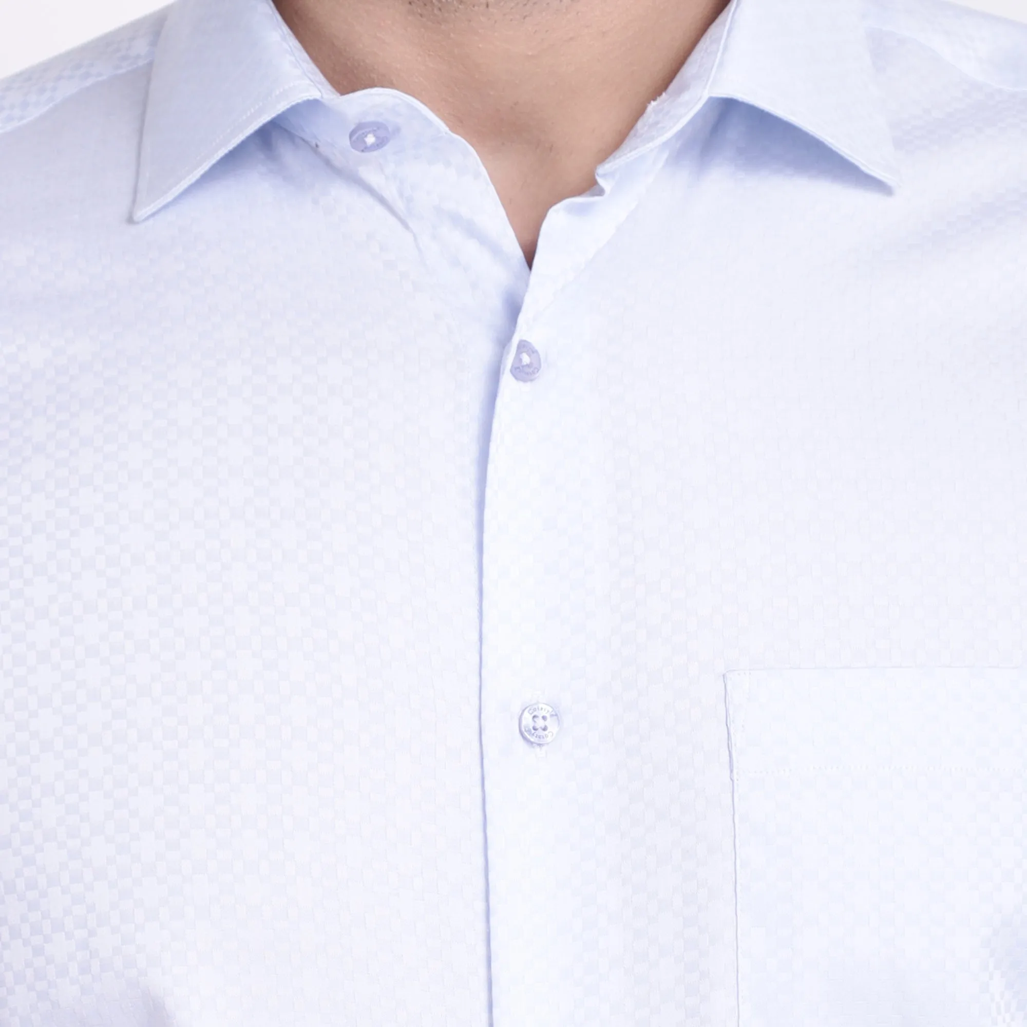 Men's Luthai Supima Mercerised Cotton Abstract Pattern with Satin Textured Jacquard Design Regular Fit Shirt
