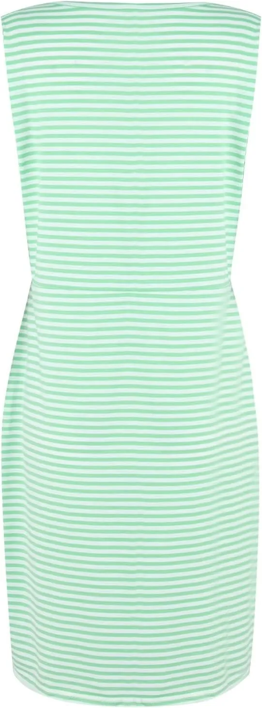 midelxp Womens Sundresses Casual Striped Sleeveless Tie Waist Shirt Dress with Pockets Casual Loose Crewneck Vacation Dresses
