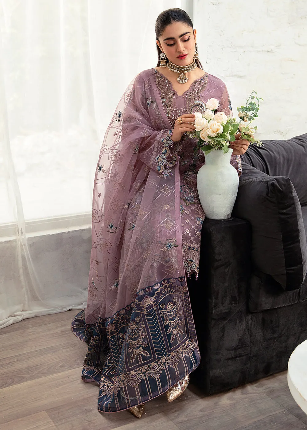 Minhal Organza Collection Vol 10 by Ramsha | M-1005