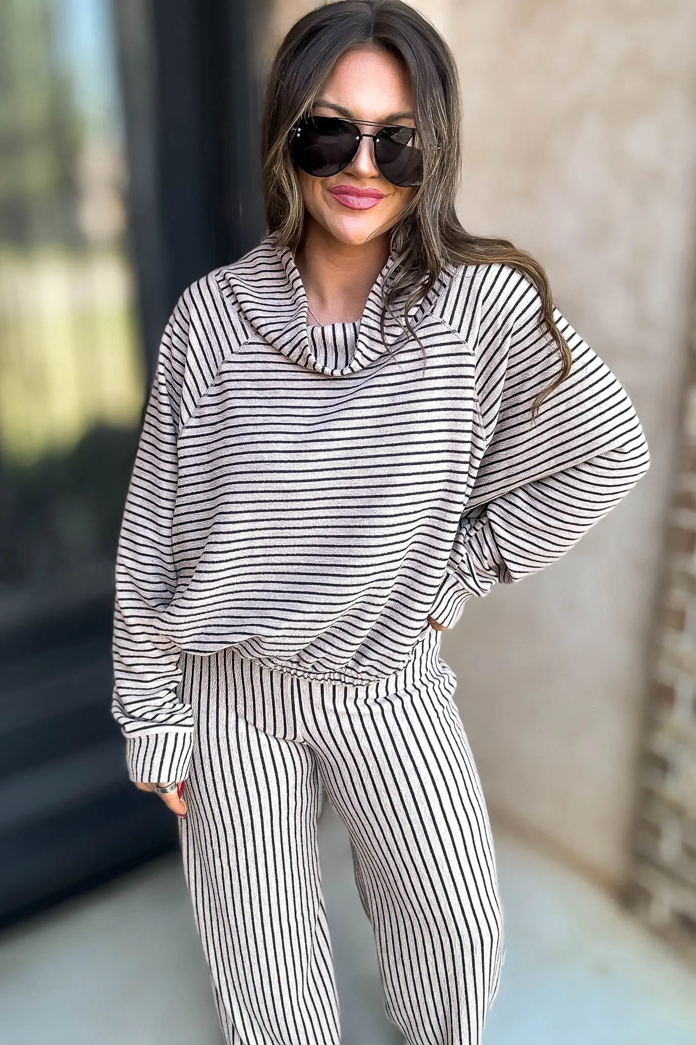 Mocha Stripe Print Pants