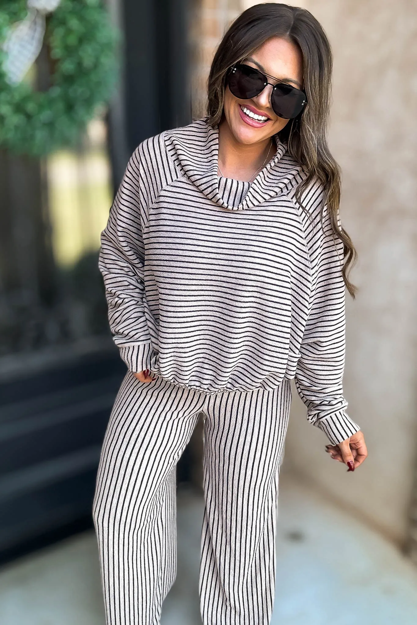 Mocha Stripe Print Pants