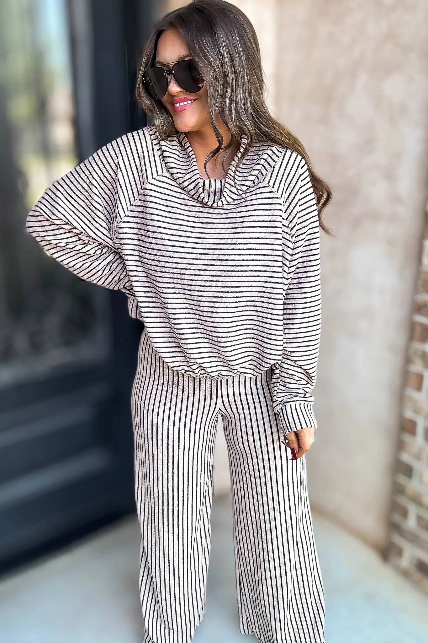 Mocha Stripe Print Pants