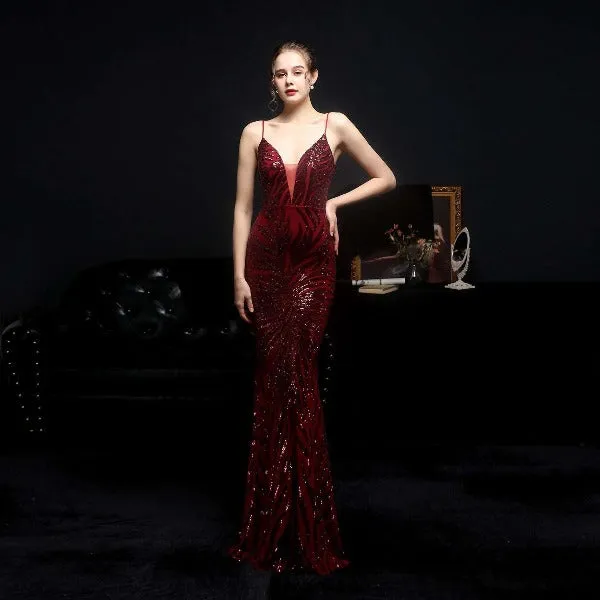 New Sequined Mermaid Evening Dress
