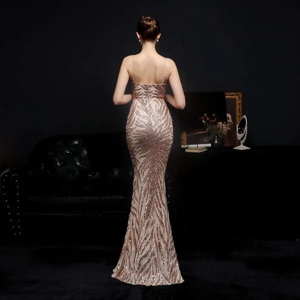 New Sequined Mermaid Evening Dress