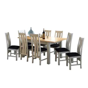 Padstow Grey Ext Dining Set - 8 x Chairs