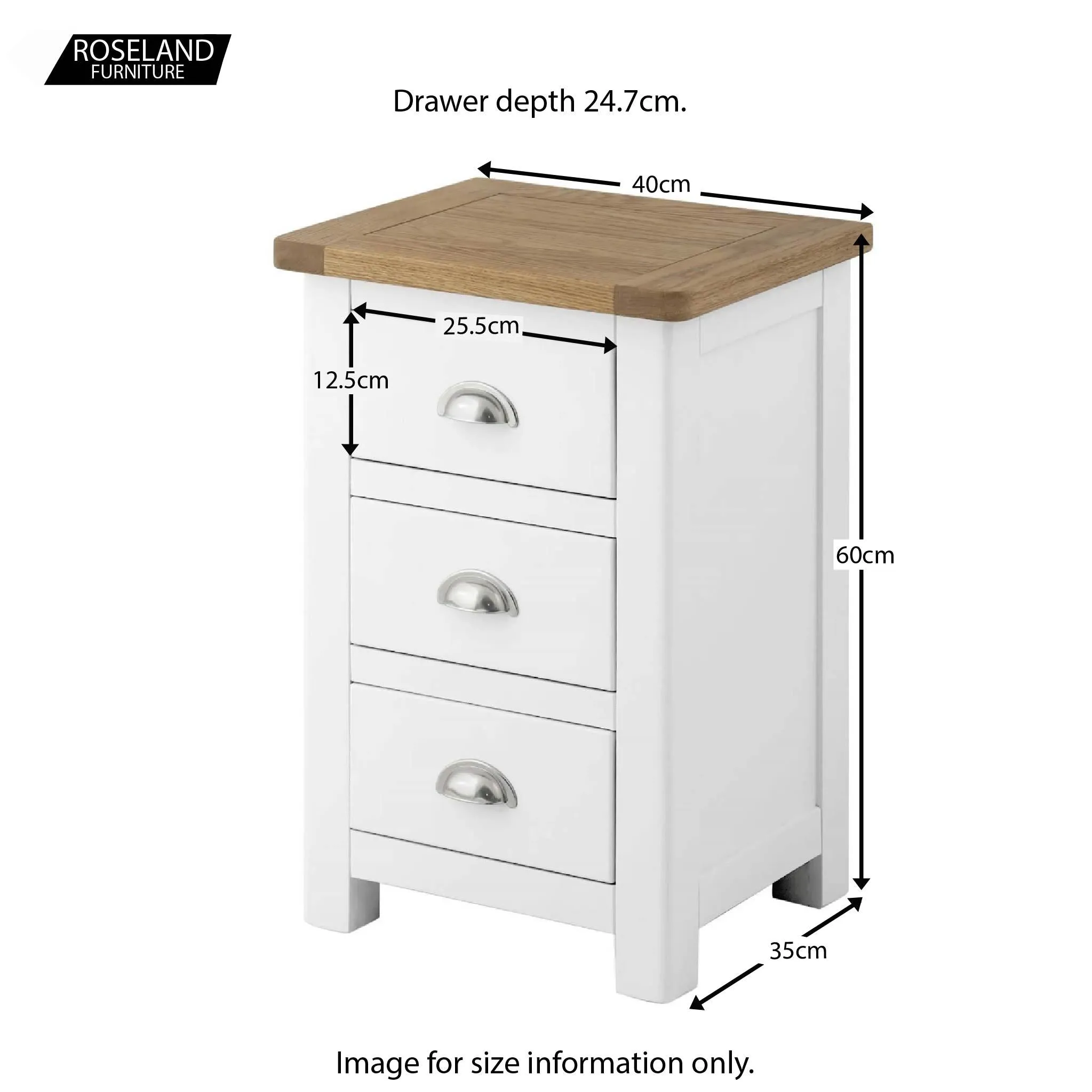 Padstow White Bedside Table