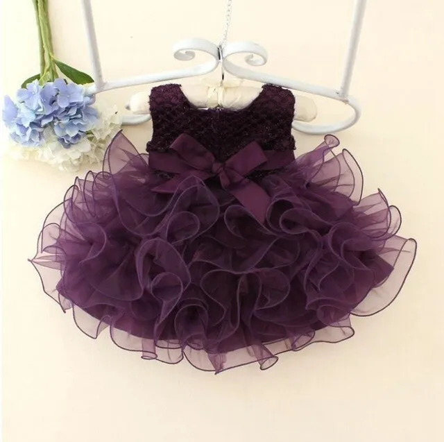 Pearl Decor Mesh Elegant Bridesmaids Dress Kids Tutu Dress Bow-knot Children Princess Dress Flower Wedding Dress For Girls