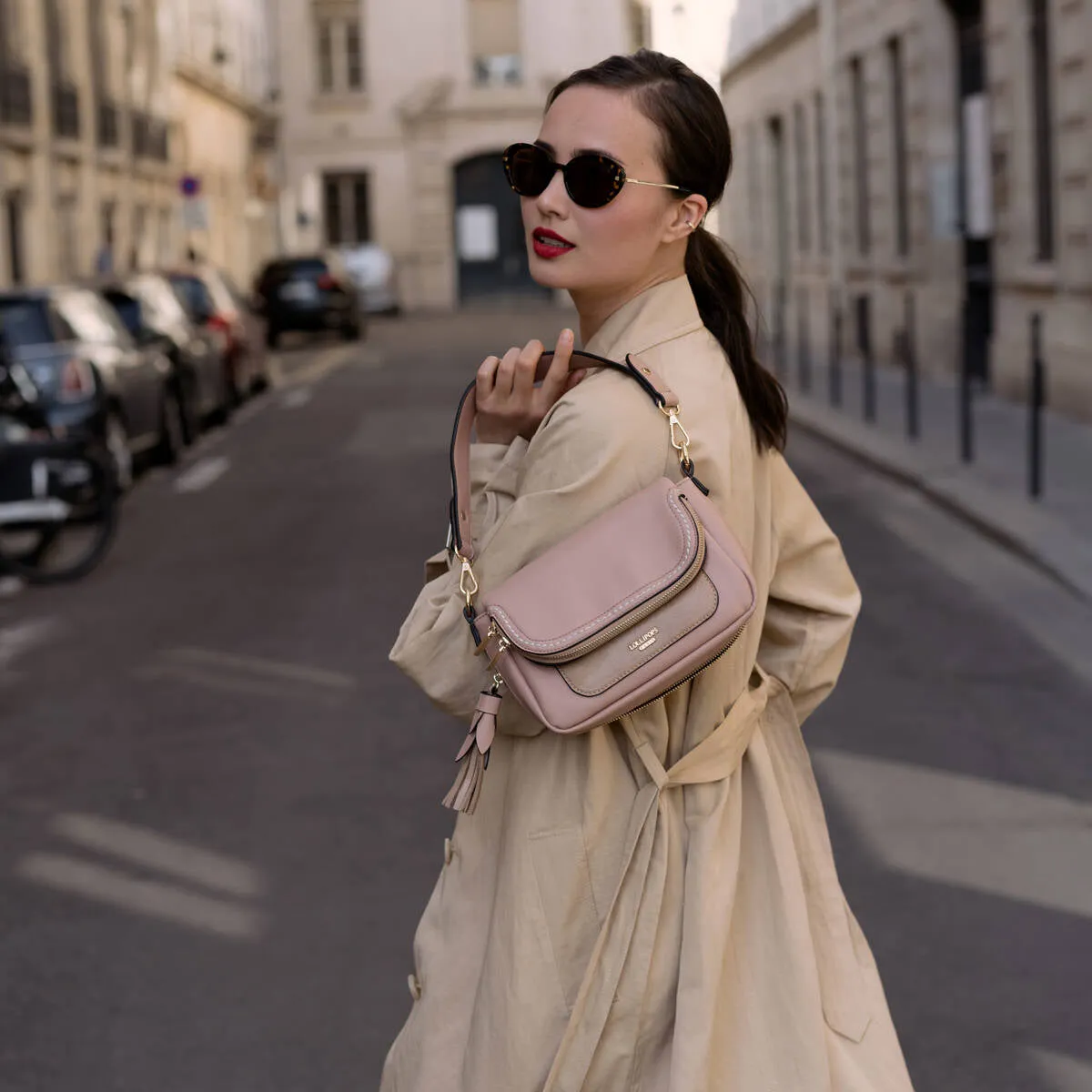 Petit sac bandoulière rose Kingston