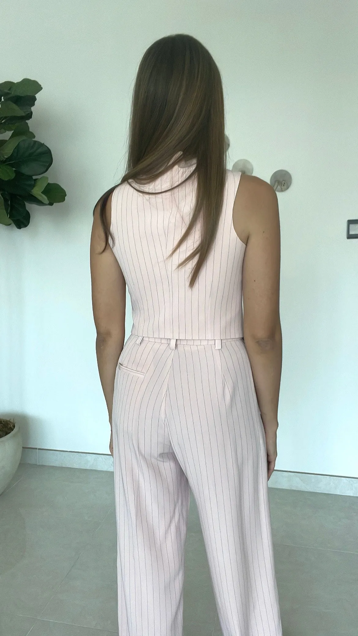 Pinstripe "power suit" vest