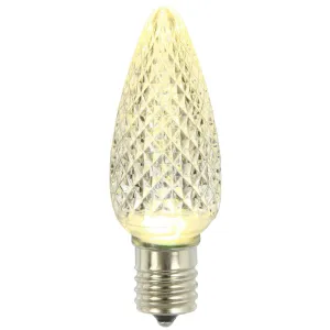 Premium Nickel Plated Non-Corrosive C9 Faceted LED Warm White Bulb .45w - 25 Pack