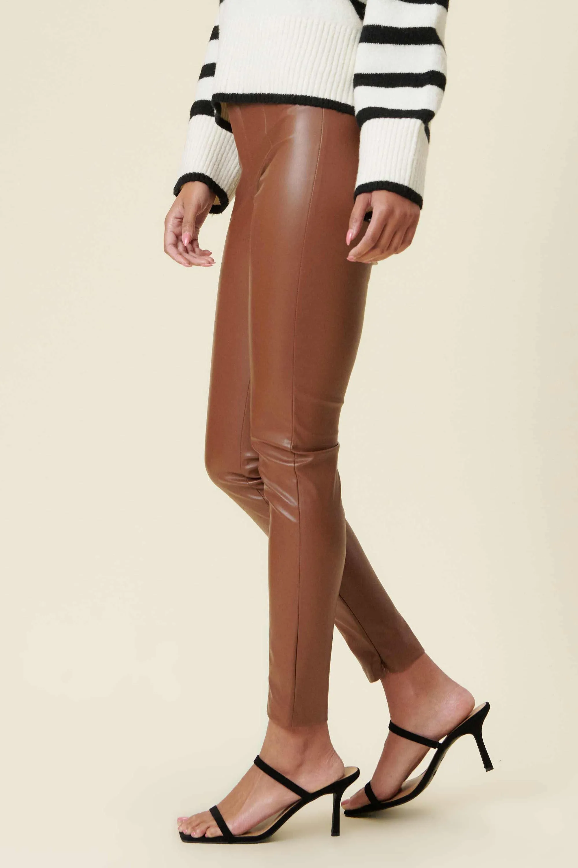 PU Vibrant Skinny Jeans with Zippers