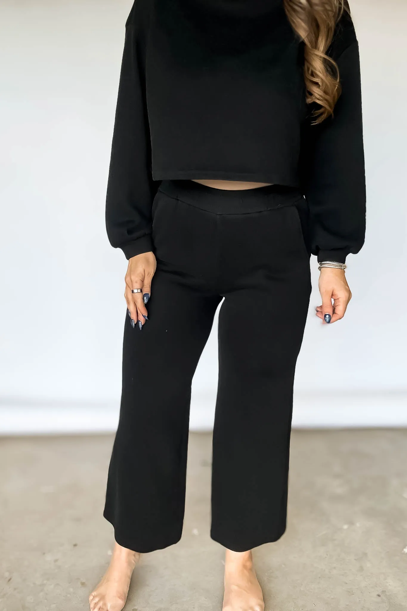 Relaxation Black Wide Leg Pants