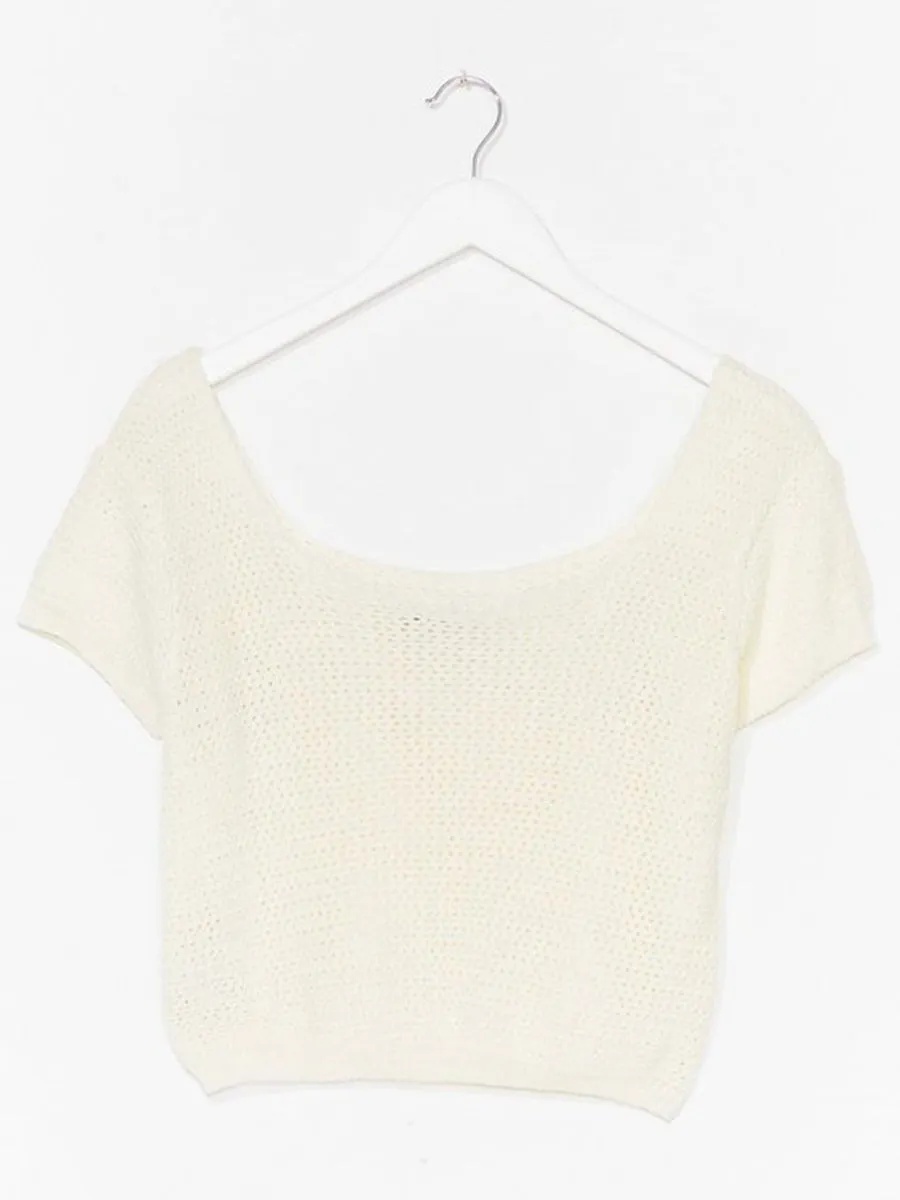 Round Neck Short Sleeve Knit Suit