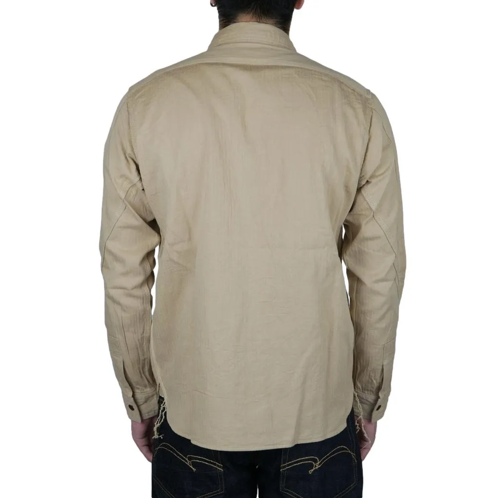 Samurai SJCBS24-HB Selvedge Herringbone Work Shirt (Beige)
