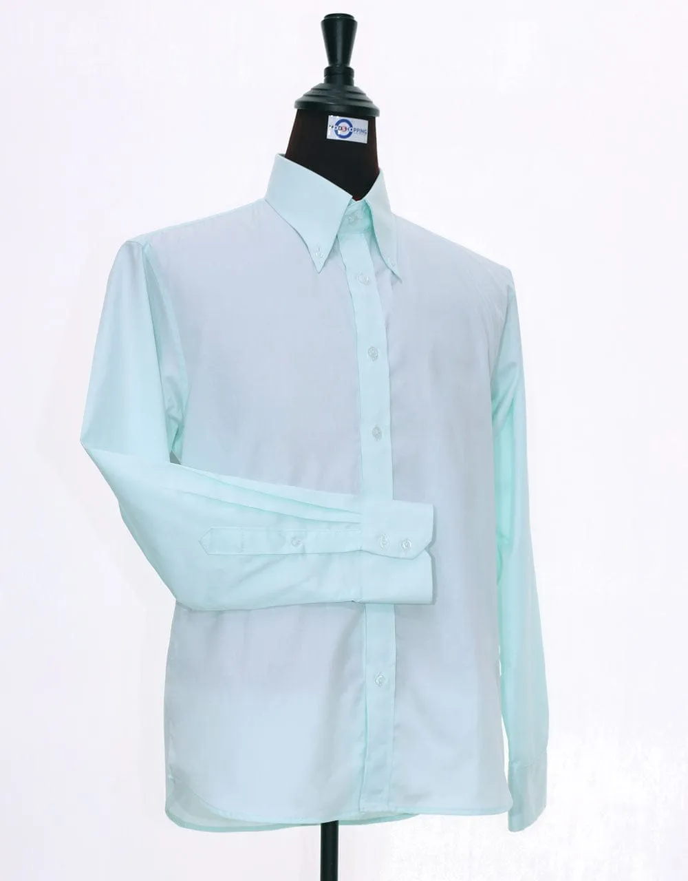 Sea Green Button Down Collar Shirt