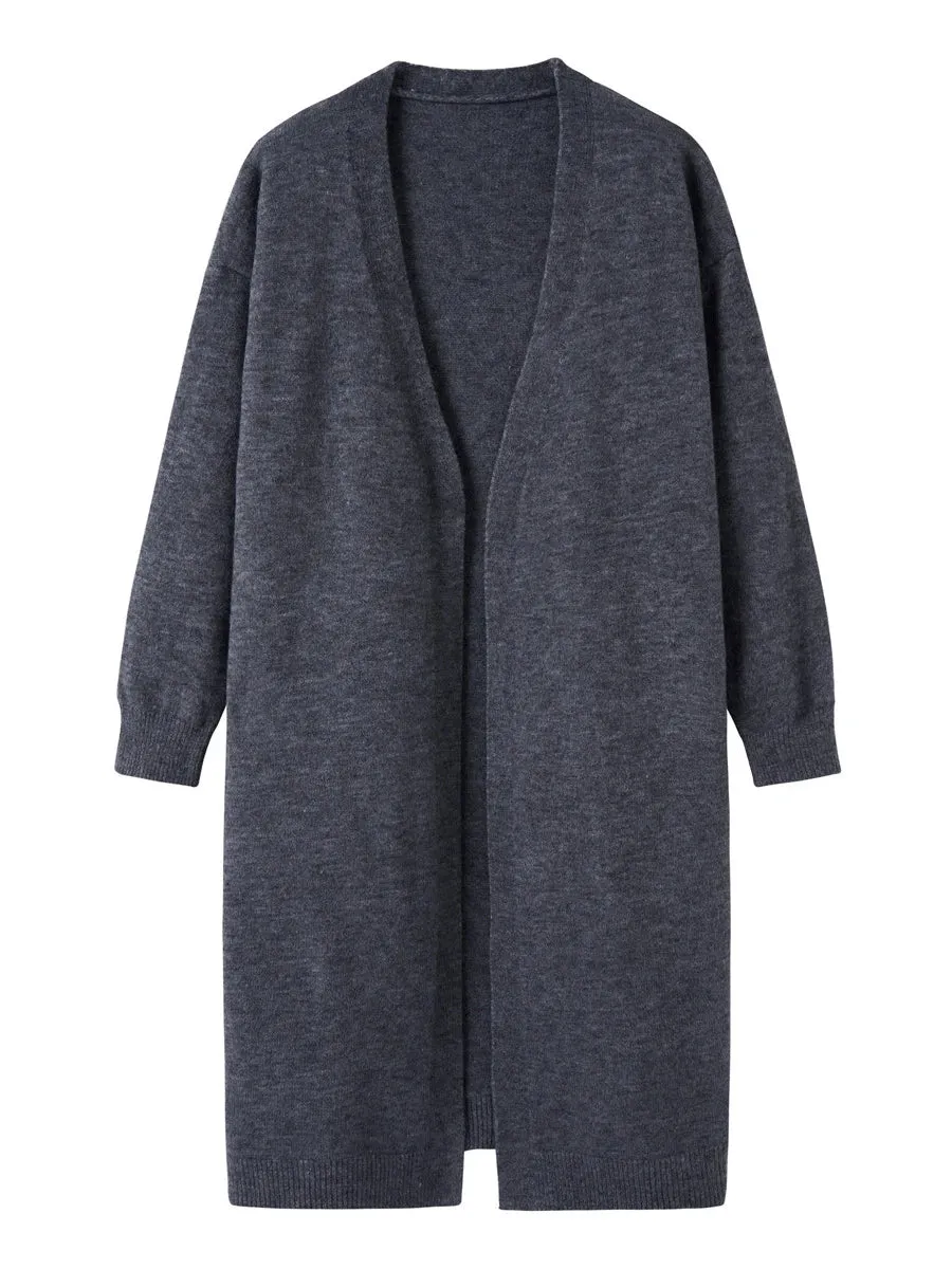 Spring Knitted Long Cardigan For Women Sweater Coat Female Fashion Autumn Outerwear Solid Lady Casual Clothes C-256