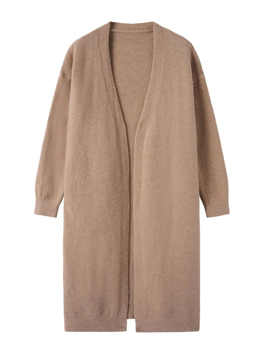 Spring Knitted Long Cardigan For Women Sweater Coat Female Fashion Autumn Outerwear Solid Lady Casual Clothes C-256