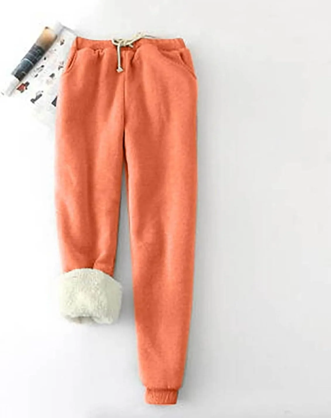 Sweatpants Women Fleece Lined,Winter Warm Joggers High Waist Athletic Jogger Pants Thicken Outdoor Pants with Pocket