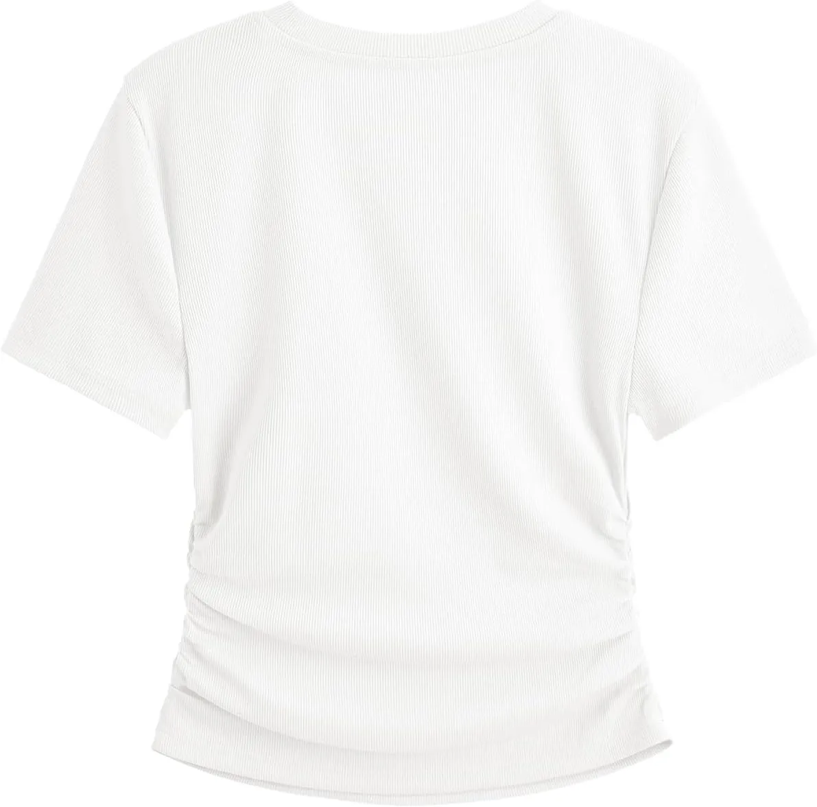 SweatyRocks Women's Y2K Short Sleeve Heart Cutout Ribbed Fitted Crop Top Tee Shirt