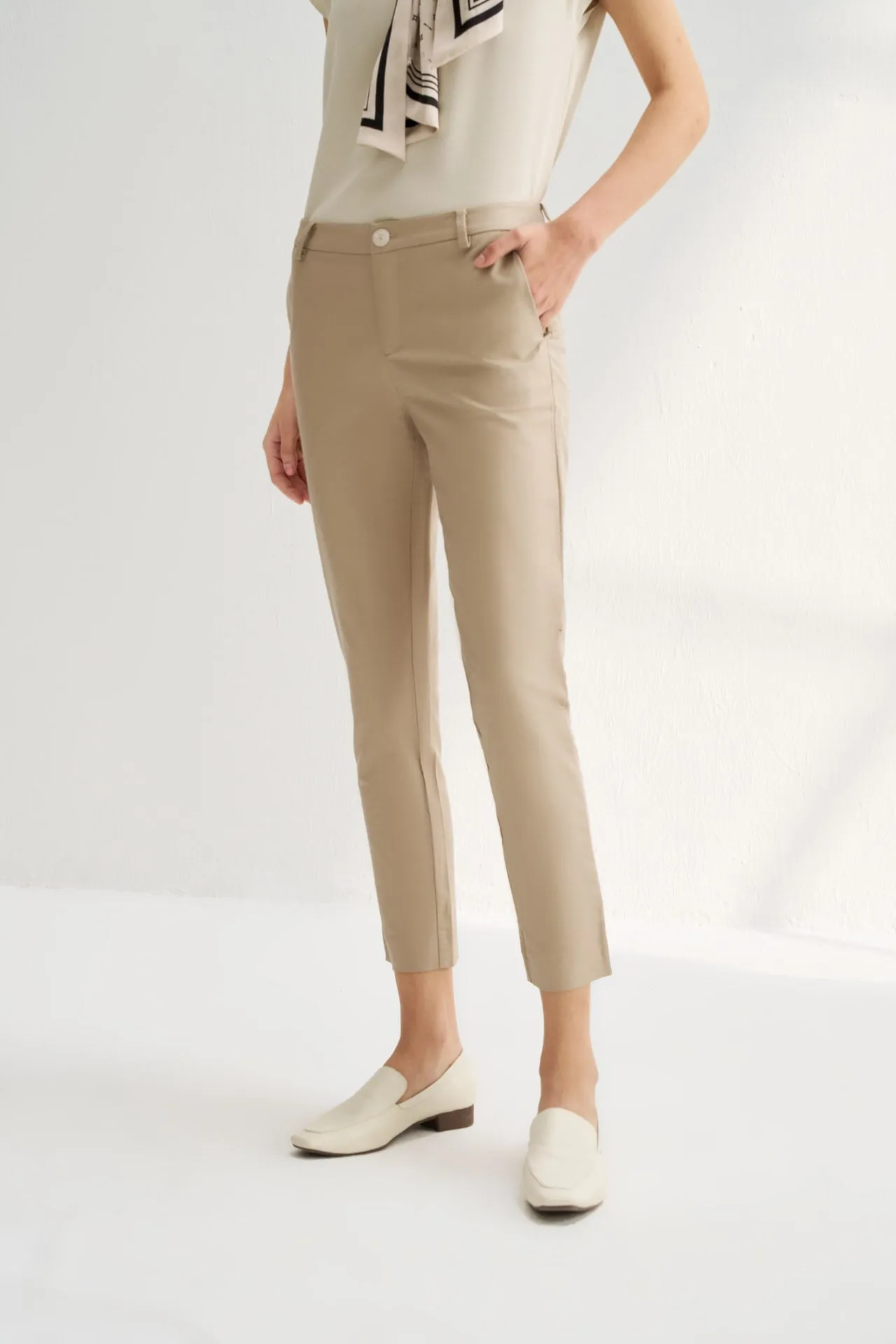 Twill Cotton Skinny Pants