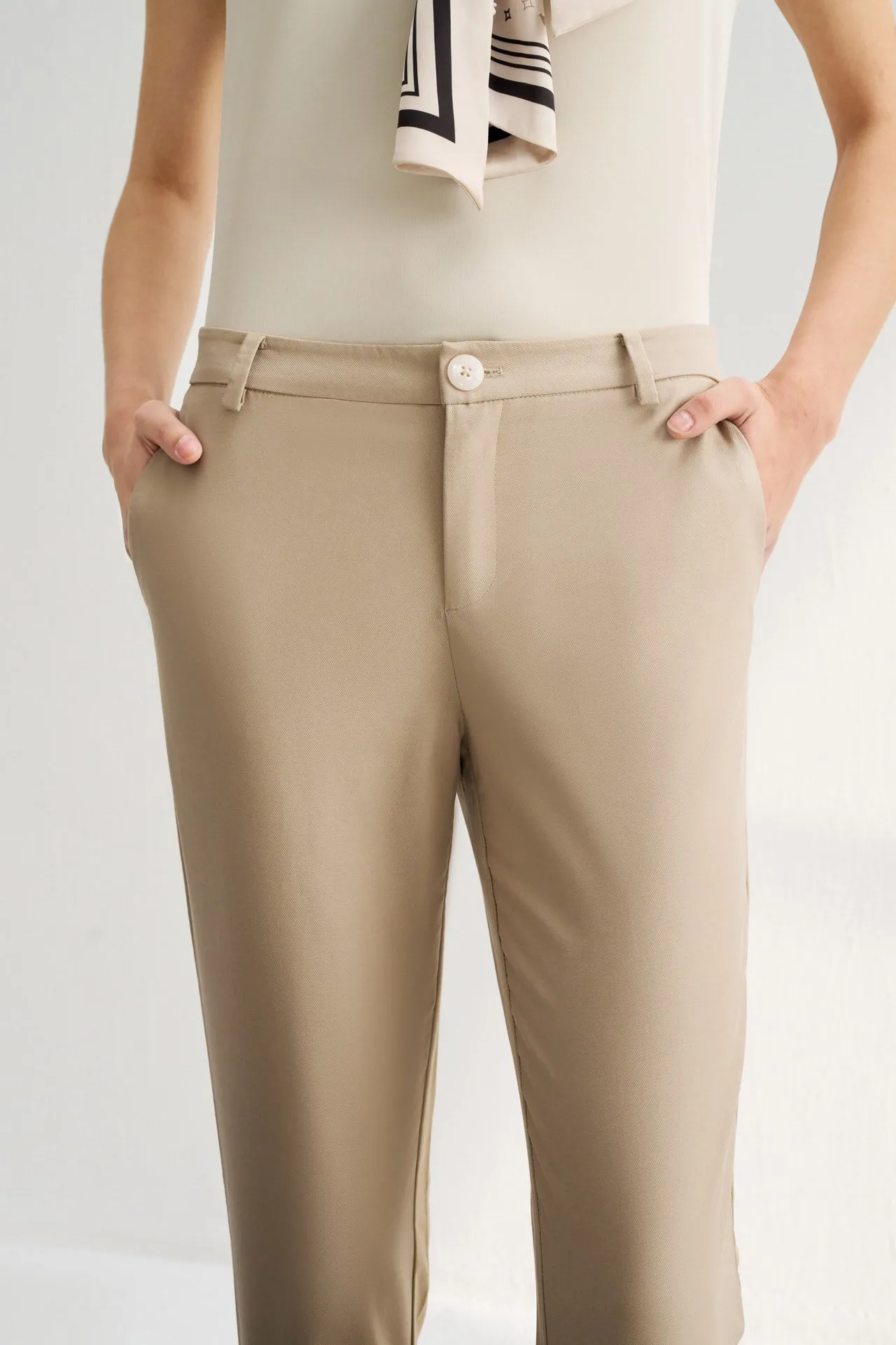Twill Cotton Skinny Pants