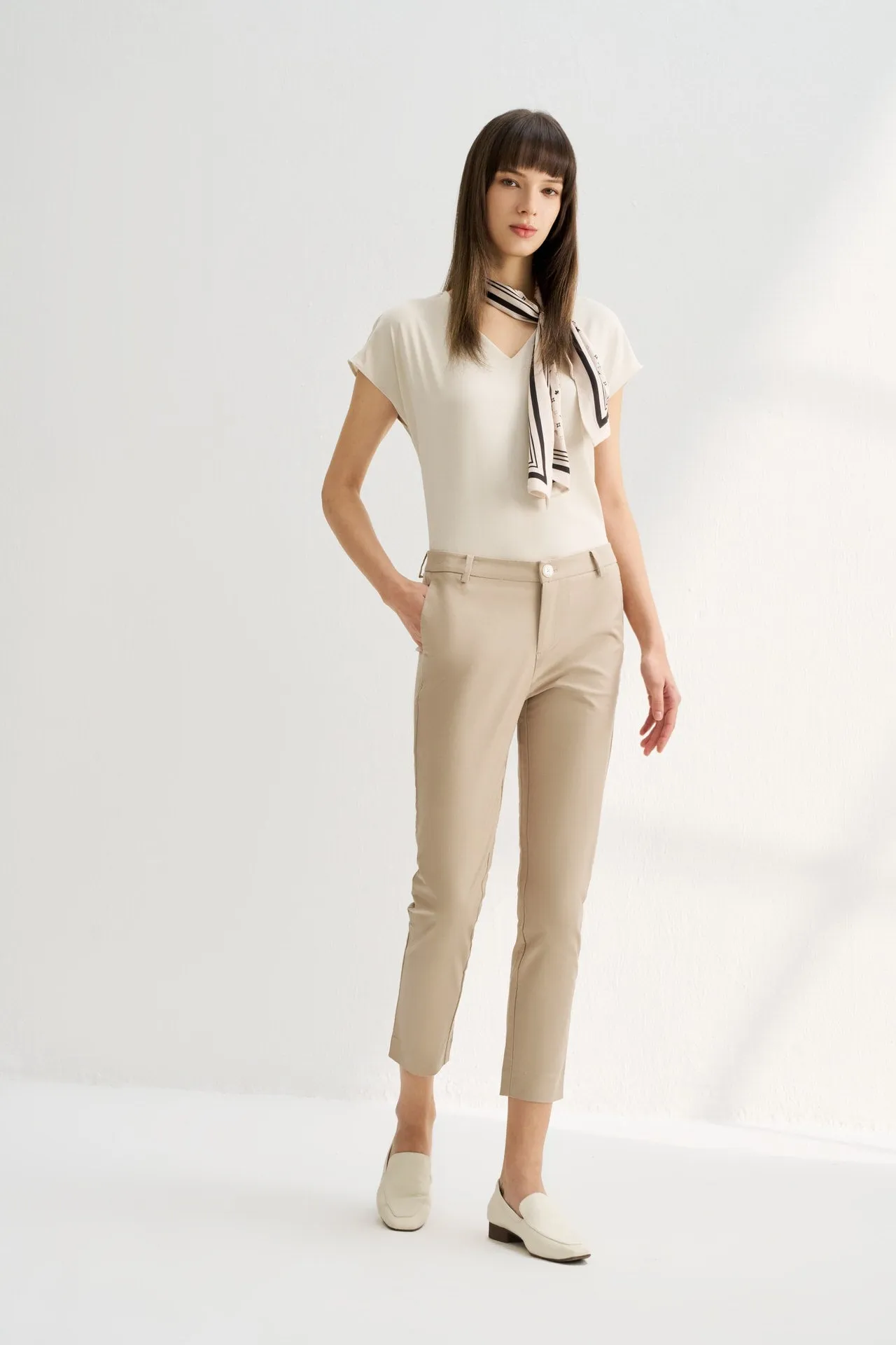 Twill Cotton Skinny Pants