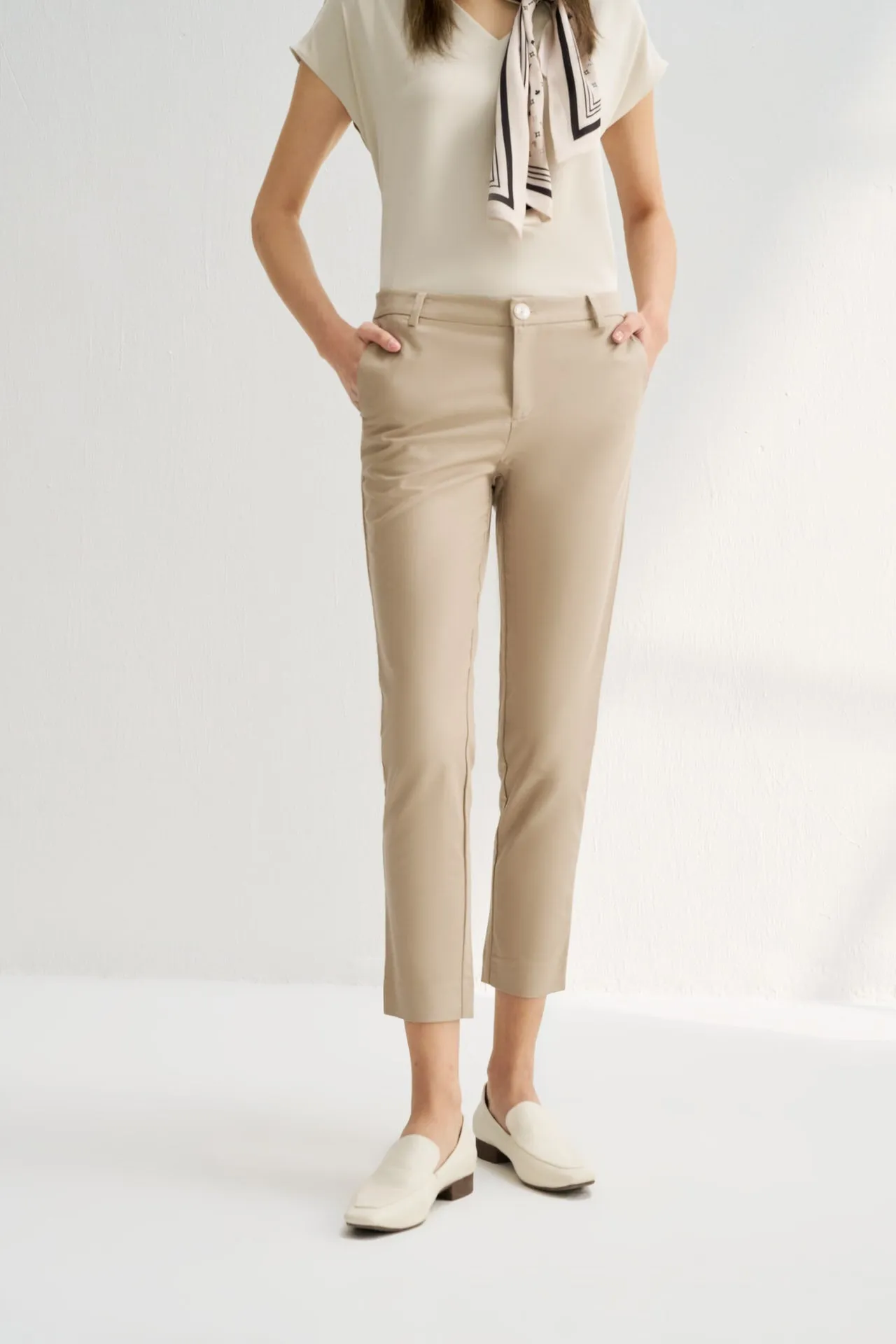 Twill Cotton Skinny Pants