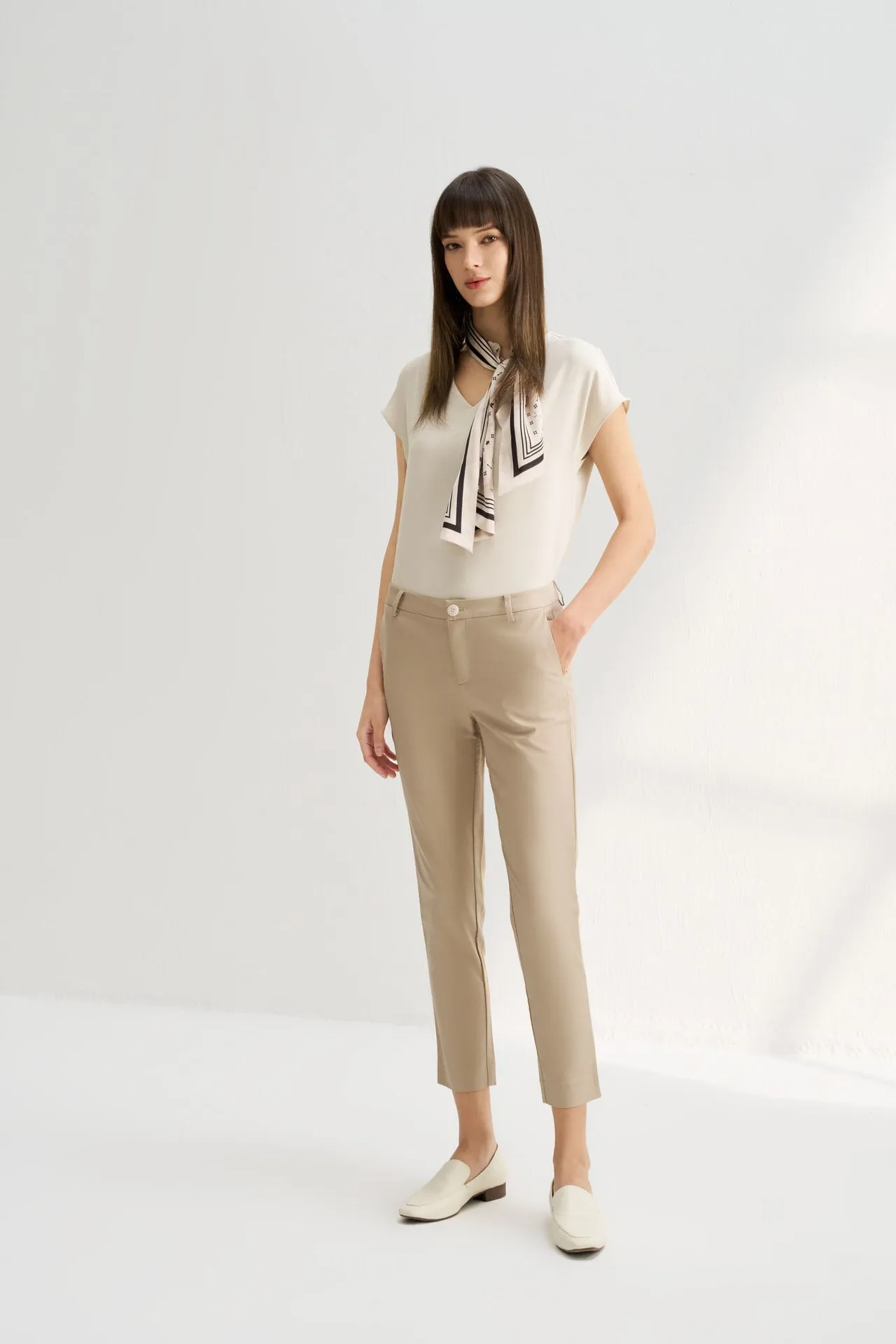 Twill Cotton Skinny Pants