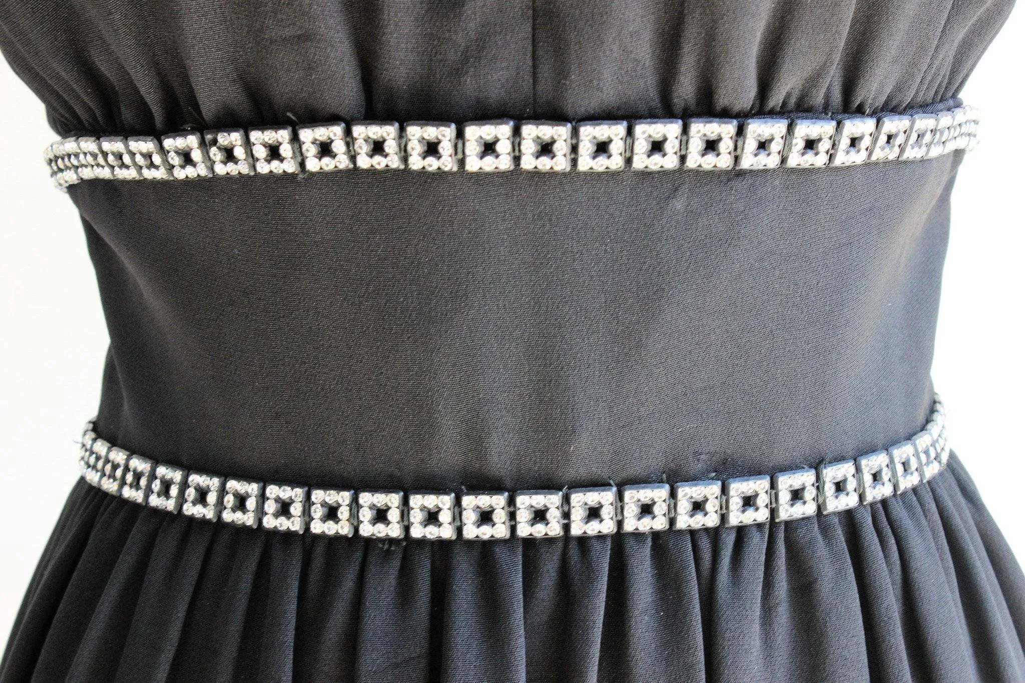Vintage 1970s Romantica Victor Costa Black Cocktail Dress