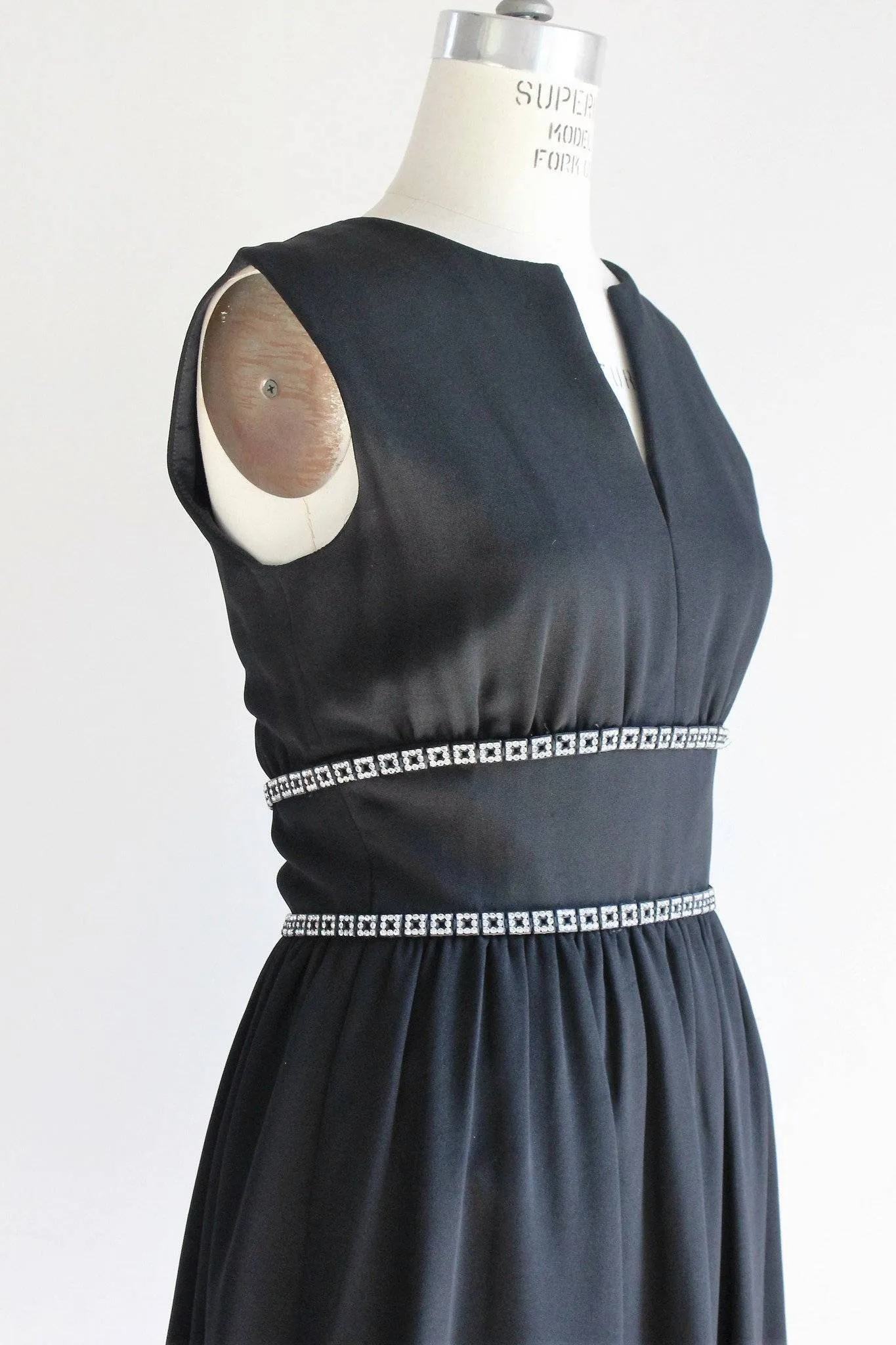 Vintage 1970s Romantica Victor Costa Black Cocktail Dress