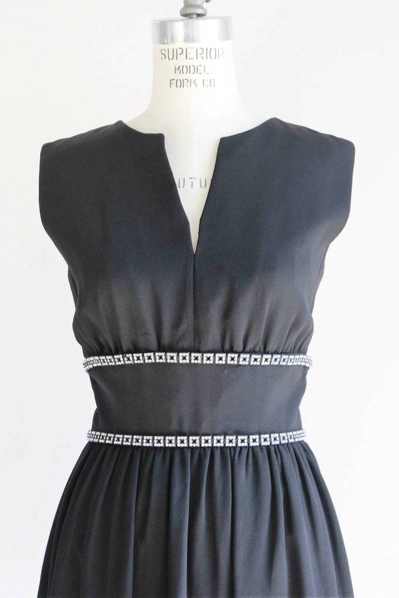 Vintage 1970s Romantica Victor Costa Black Cocktail Dress