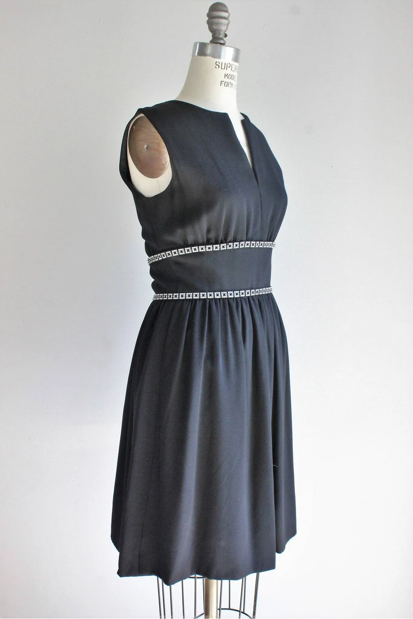 Vintage 1970s Romantica Victor Costa Black Cocktail Dress