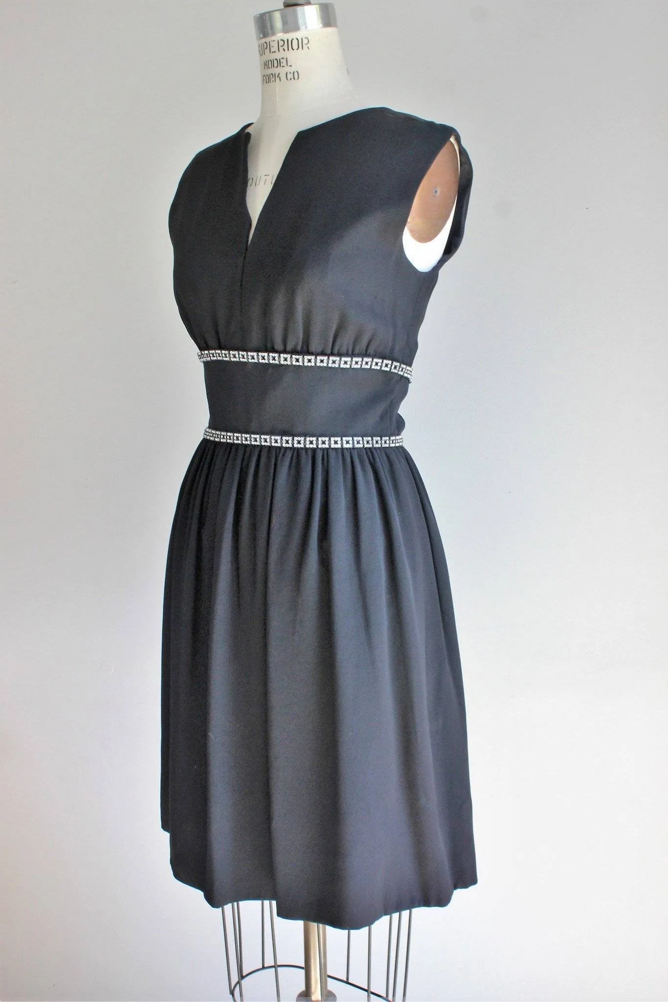 Vintage 1970s Romantica Victor Costa Black Cocktail Dress