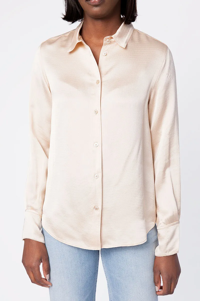 Viscose Satin Shirt in Avorio