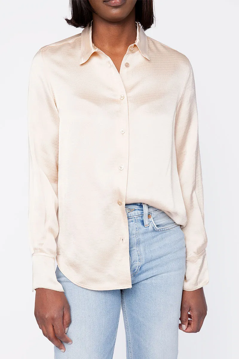 Viscose Satin Shirt in Avorio