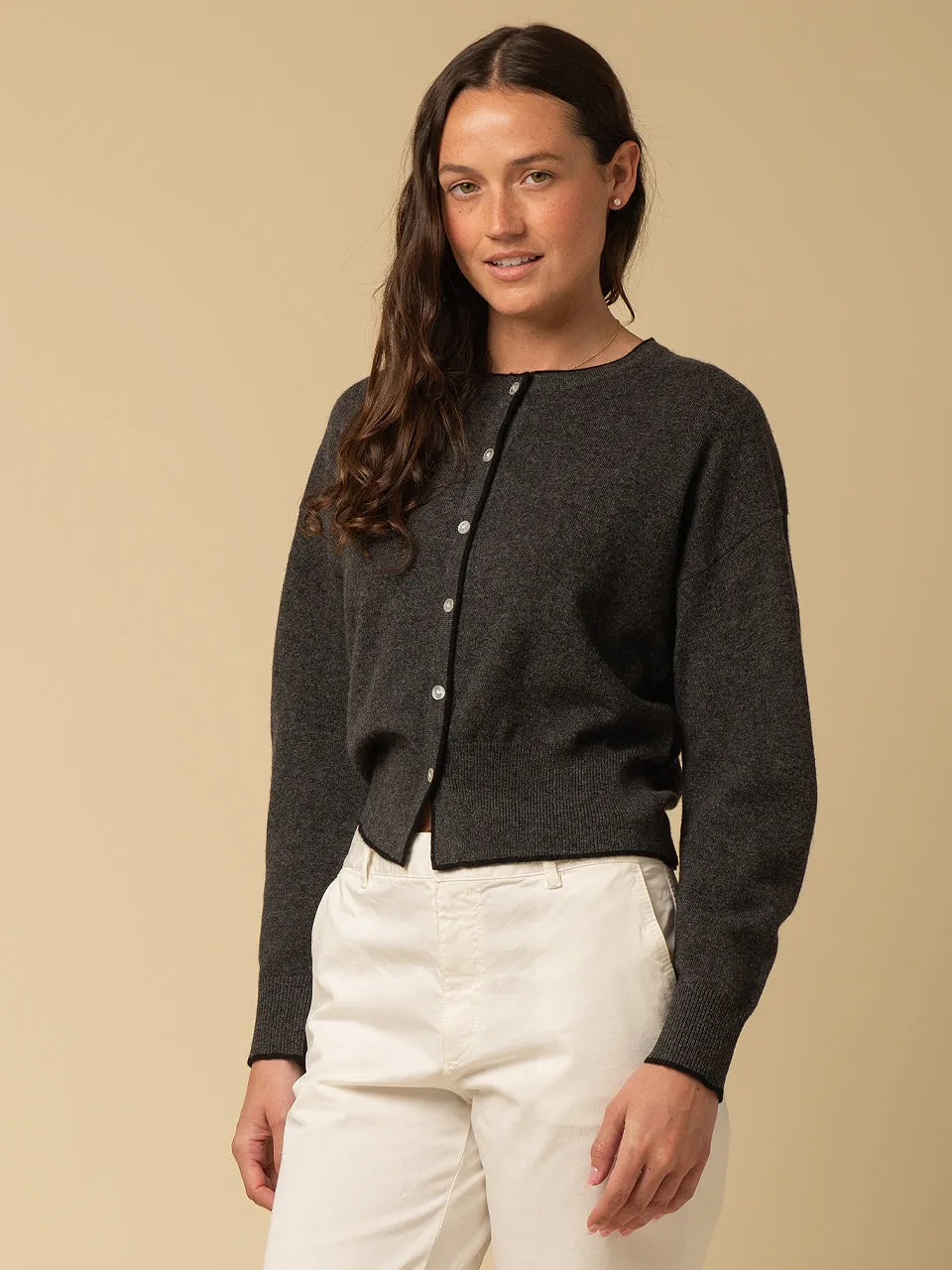 Volume Sleeve Cardigan_Graphite