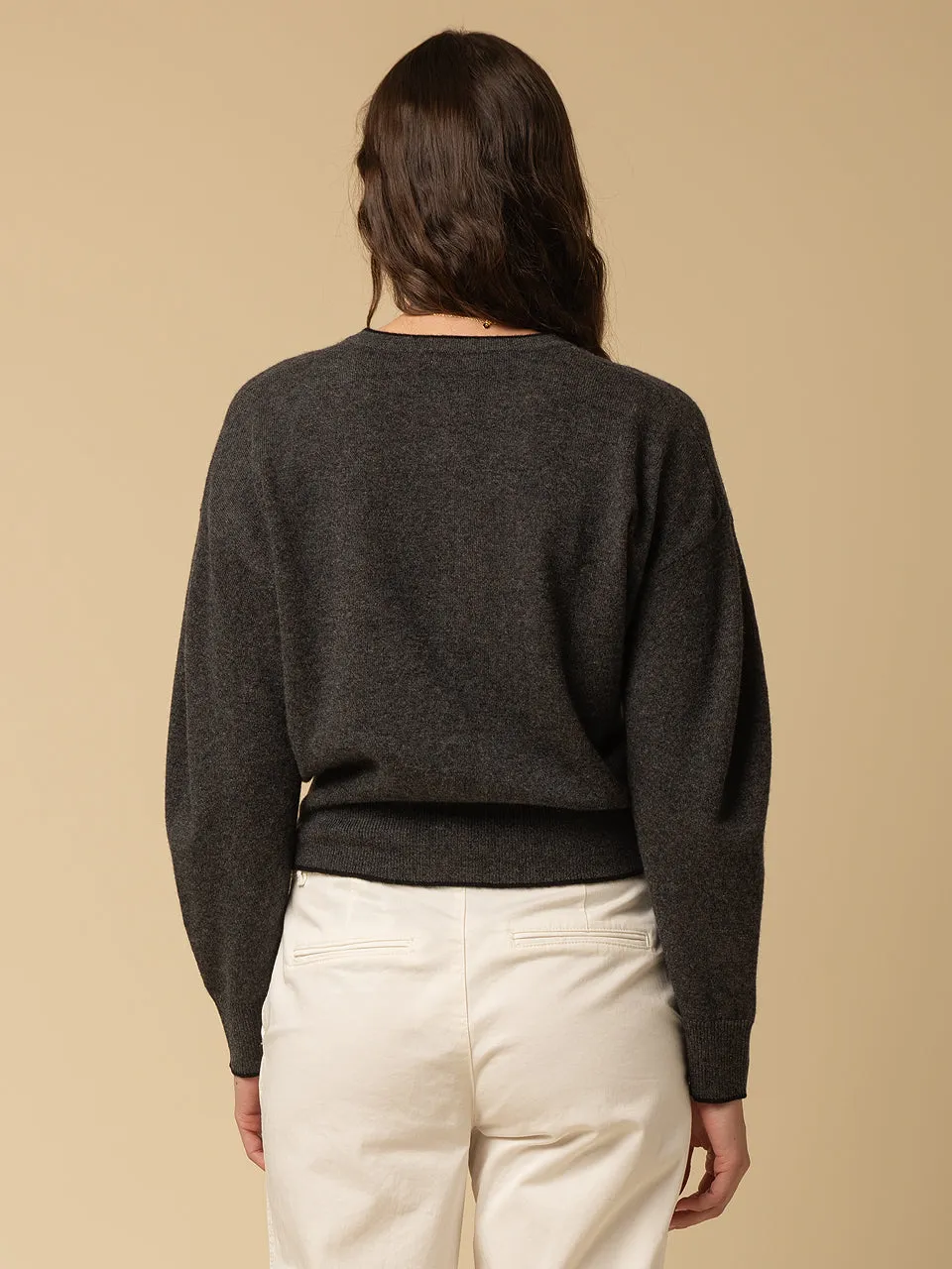 Volume Sleeve Cardigan_Graphite