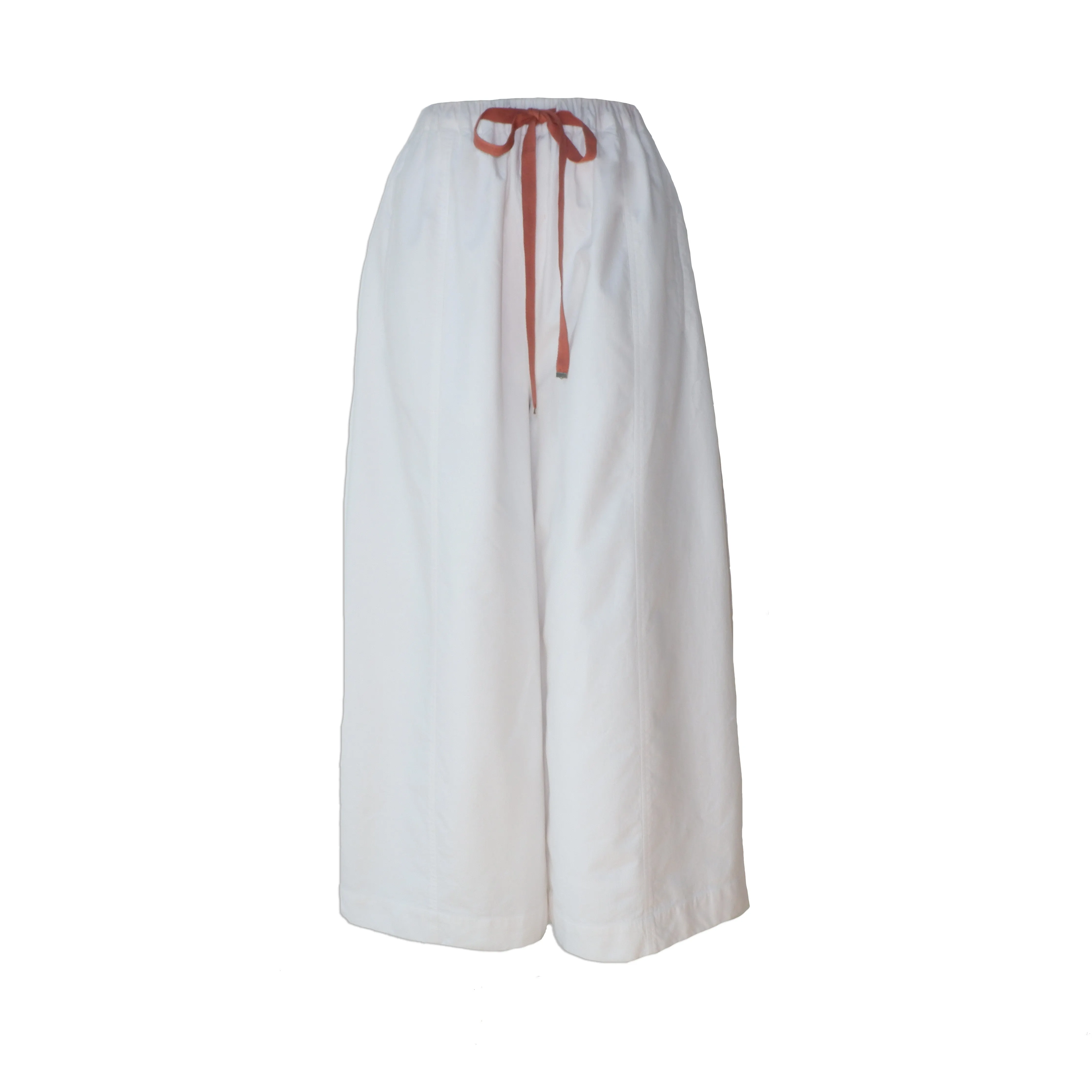 White Cotton Wide Leg Pants