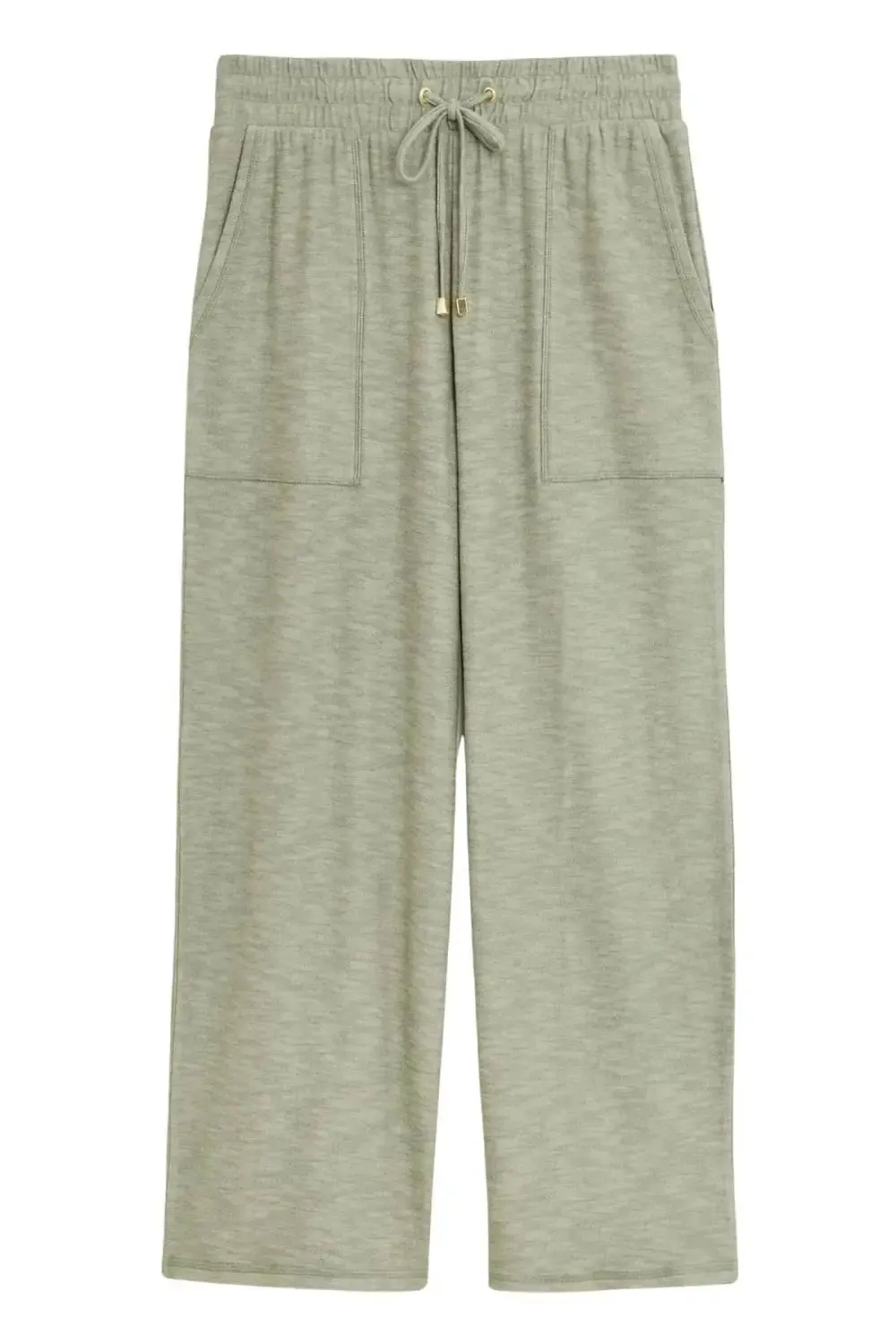 Wide Leg Cropped Jersey Pants