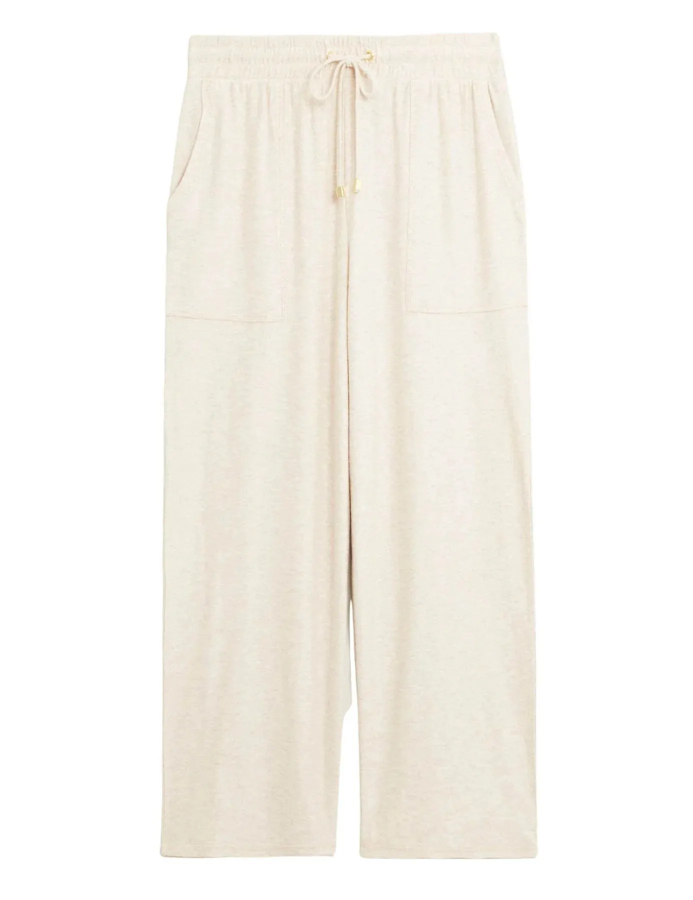 Wide Leg Cropped Jersey Pants